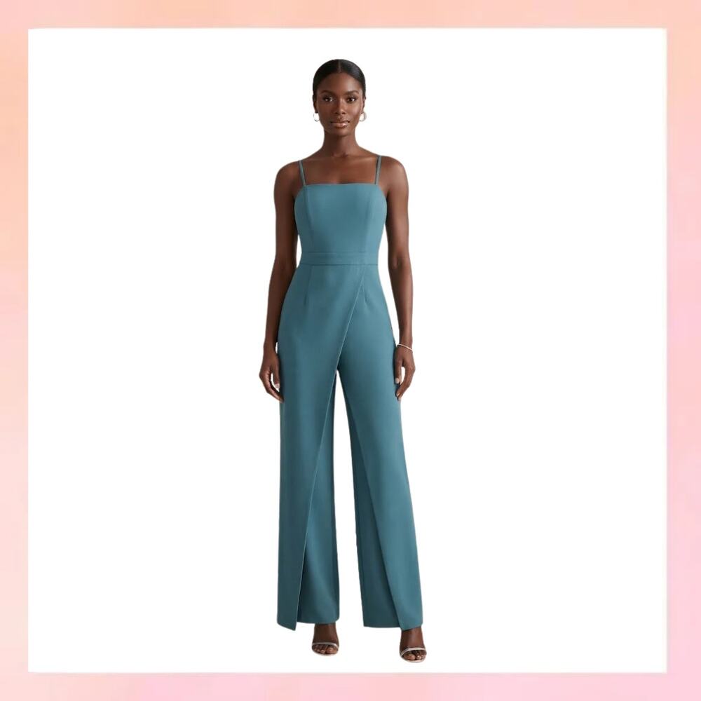 White House Black Market Jumpsuit Size 10 Overlay Wide Leg Chic